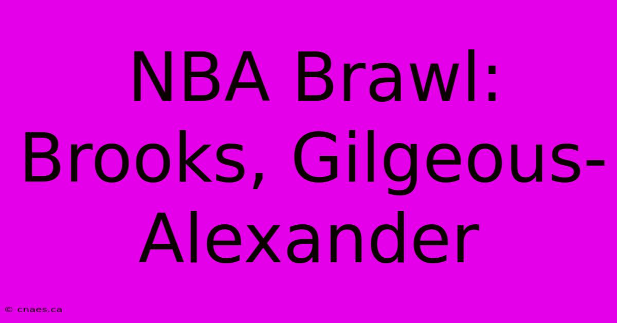 NBA Brawl: Brooks, Gilgeous-Alexander