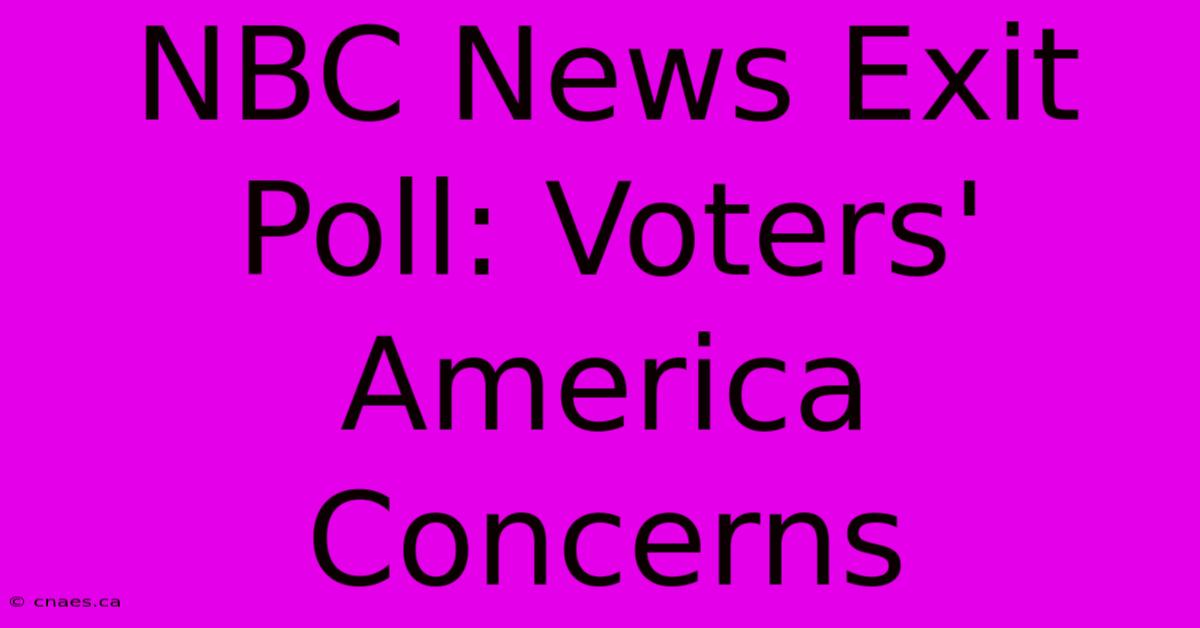 NBC News Exit Poll: Voters' America Concerns