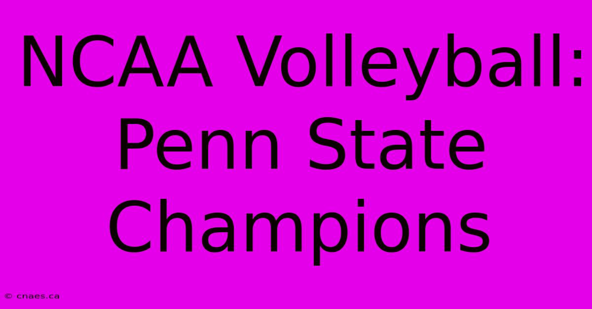 NCAA Volleyball: Penn State Champions