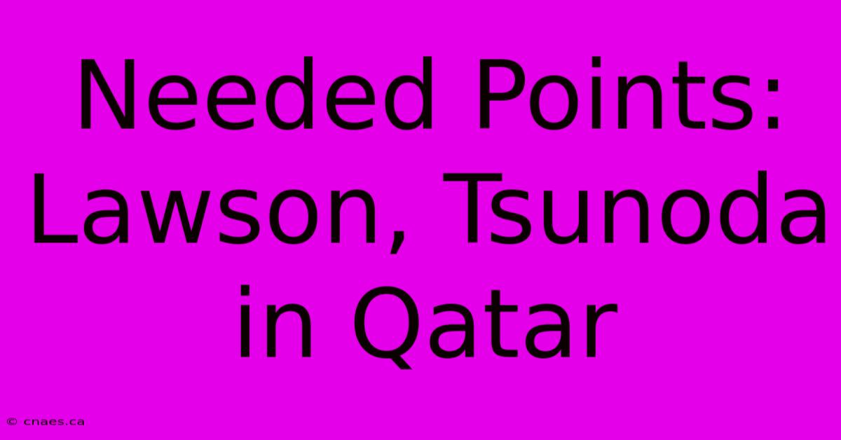 Needed Points: Lawson, Tsunoda In Qatar