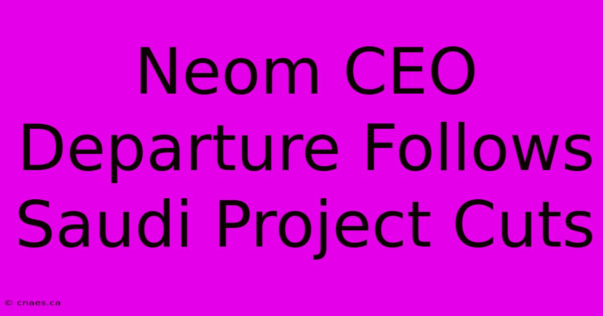 Neom CEO Departure Follows Saudi Project Cuts 