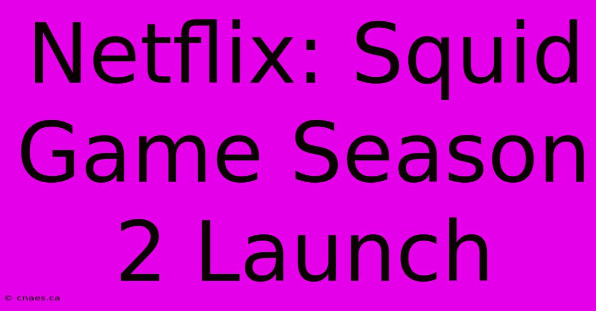 Netflix: Squid Game Season 2 Launch