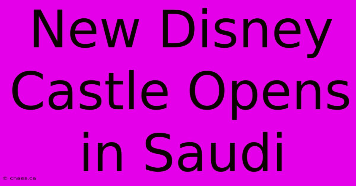 New Disney Castle Opens In Saudi