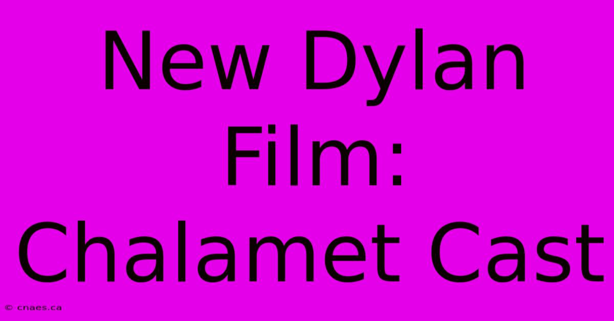 New Dylan Film: Chalamet Cast