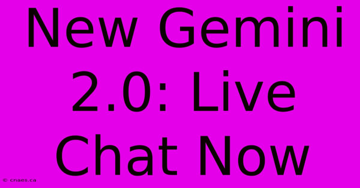 New Gemini 2.0: Live Chat Now