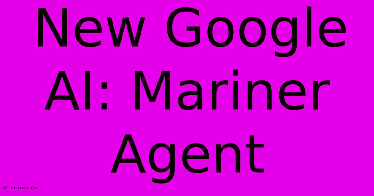 New Google AI: Mariner Agent