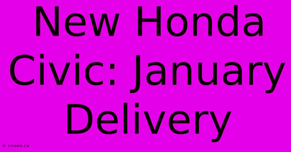 New Honda Civic: January Delivery