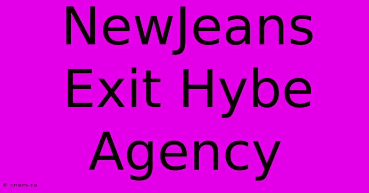 NewJeans Exit Hybe Agency