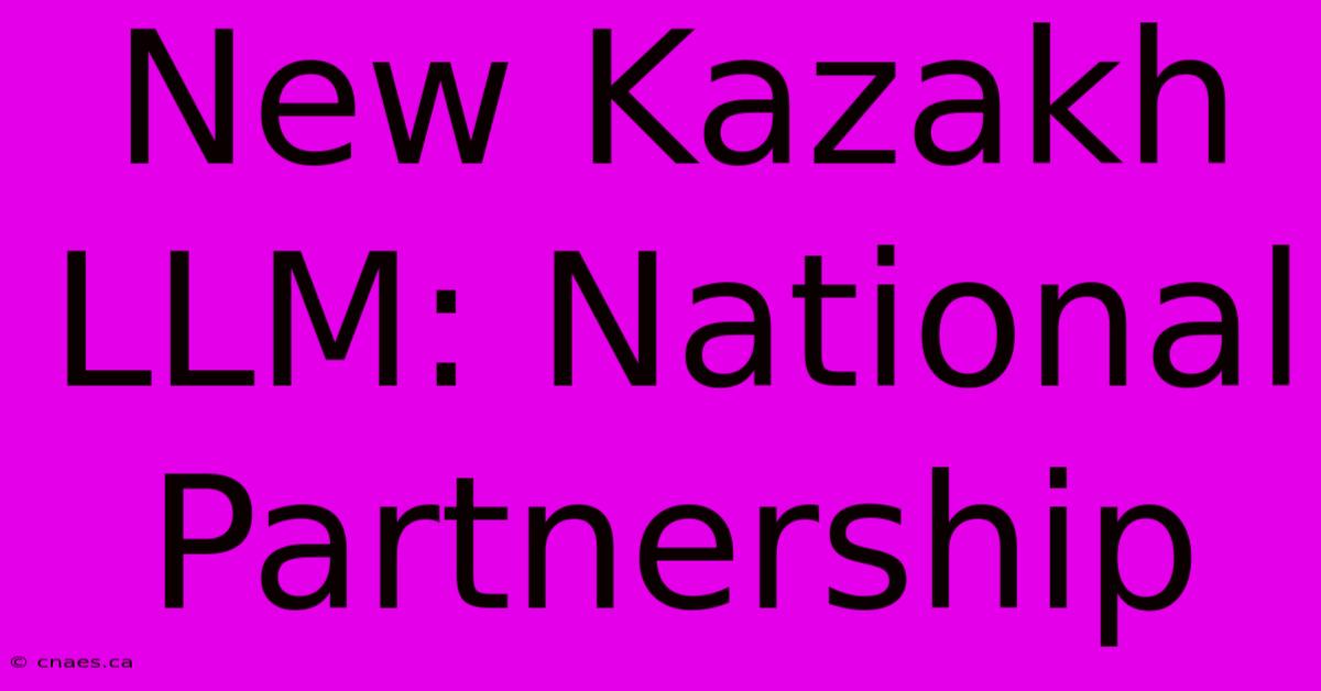 New Kazakh LLM: National Partnership