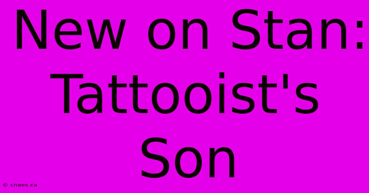 New On Stan: Tattooist's Son