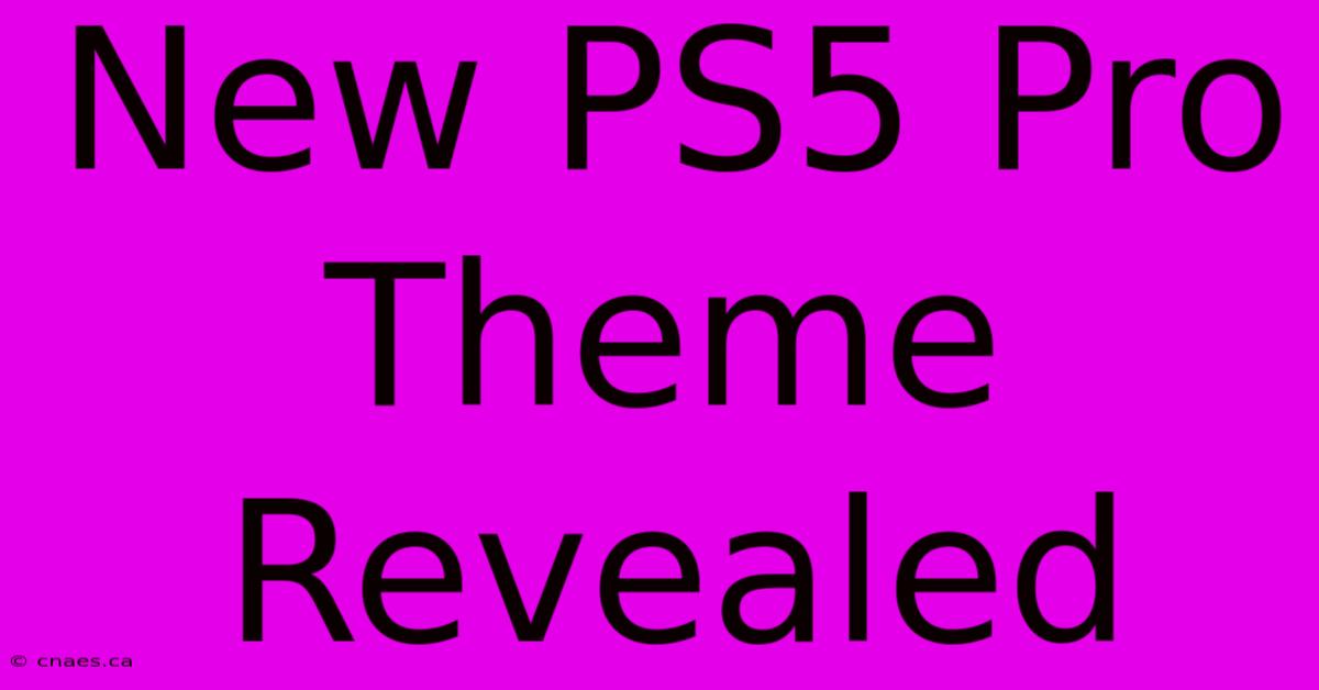 New PS5 Pro Theme Revealed