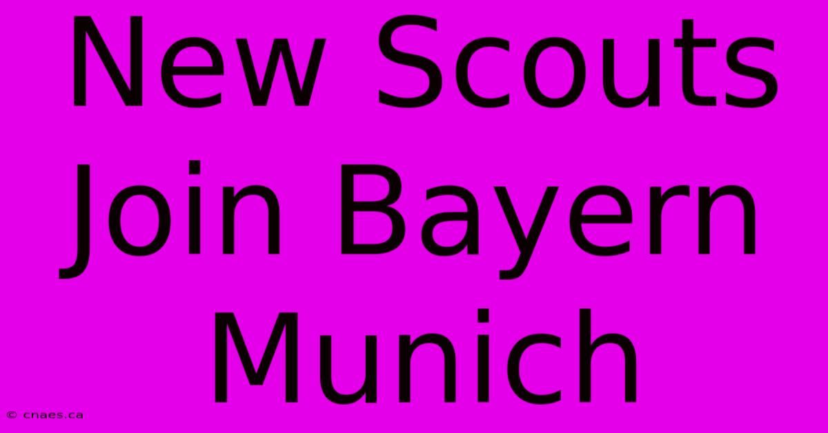 New Scouts Join Bayern Munich