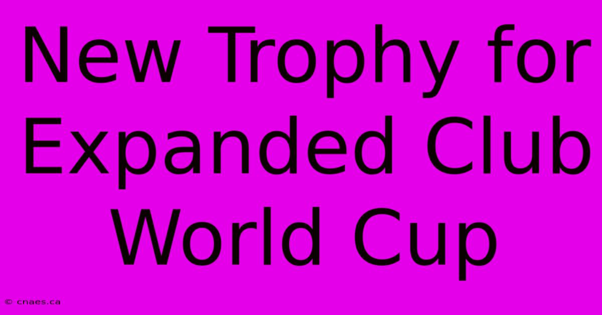 New Trophy For Expanded Club World Cup