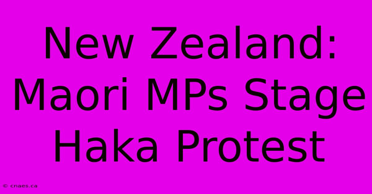 New Zealand: Maori MPs Stage Haka Protest 