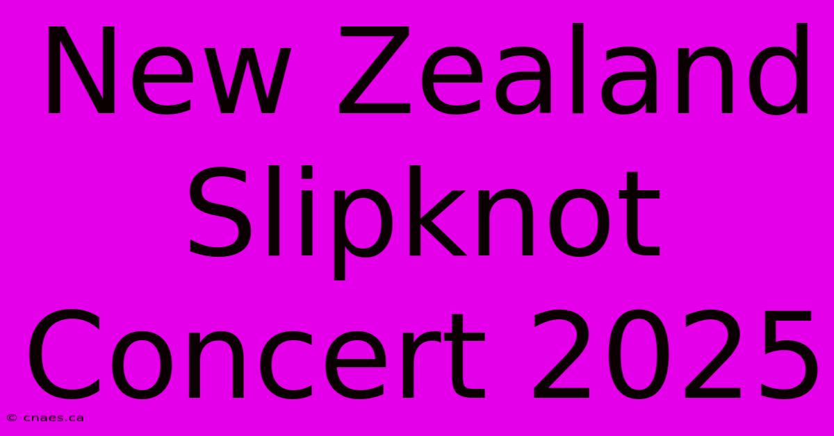 New Zealand Slipknot Concert 2025