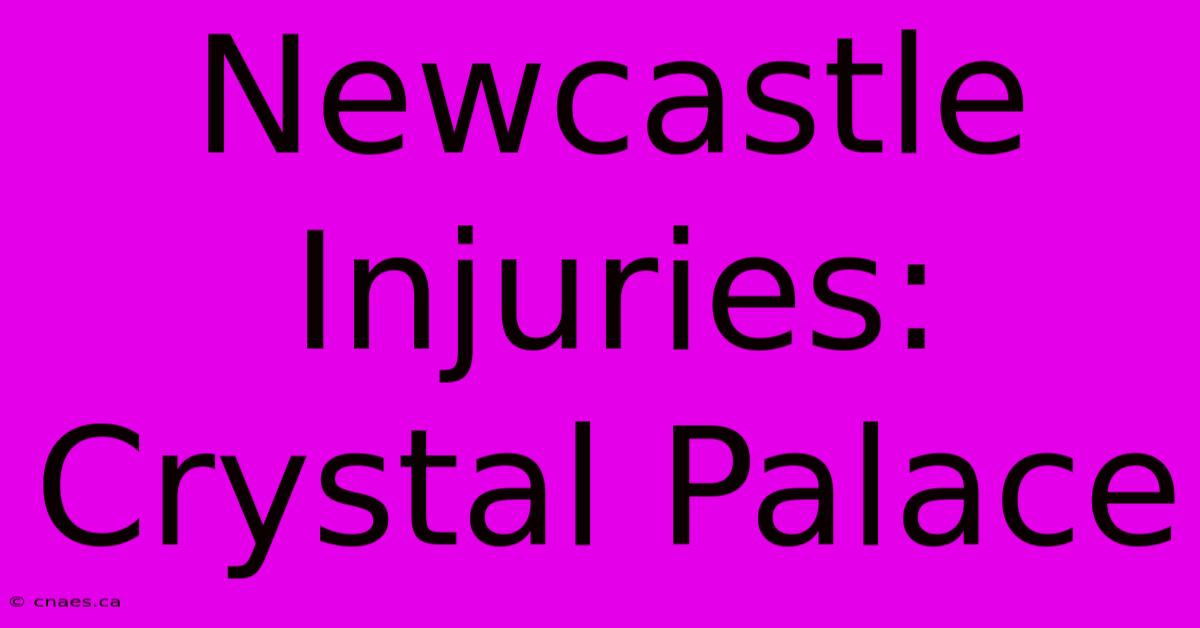 Newcastle Injuries: Crystal Palace