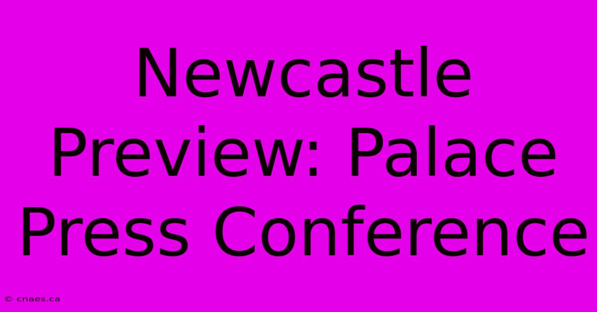 Newcastle Preview: Palace Press Conference