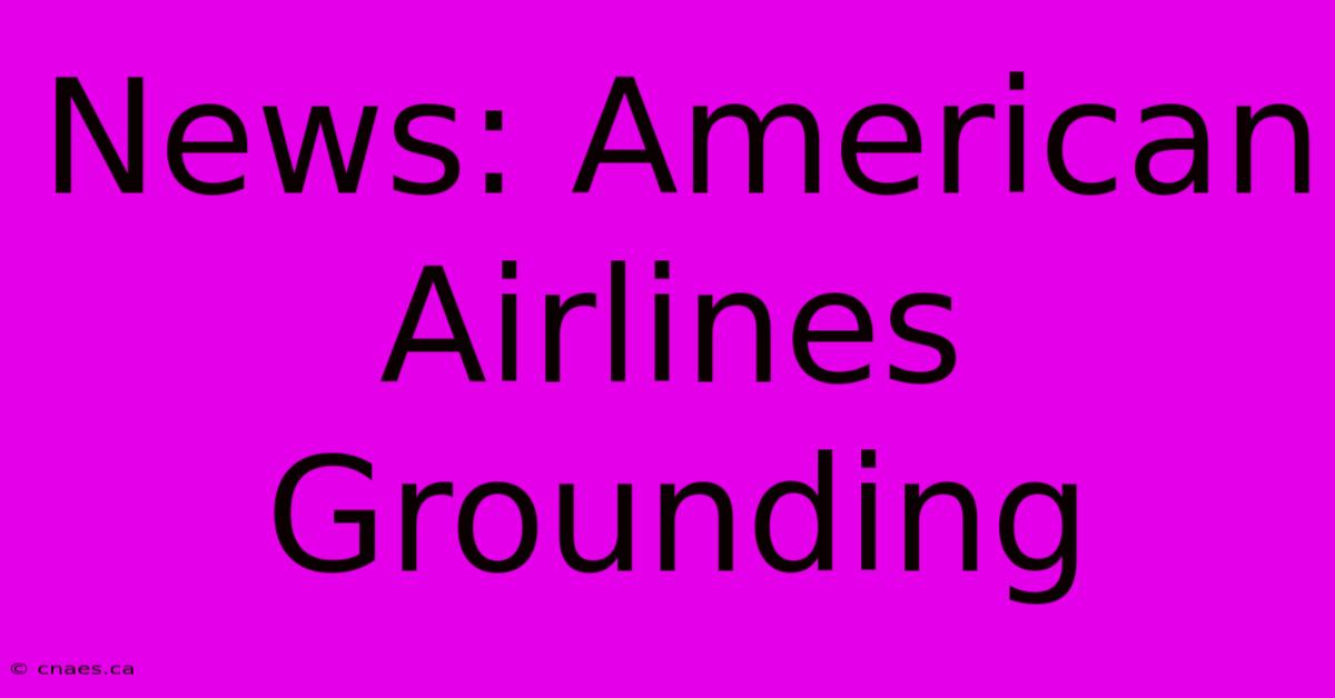 News: American Airlines Grounding