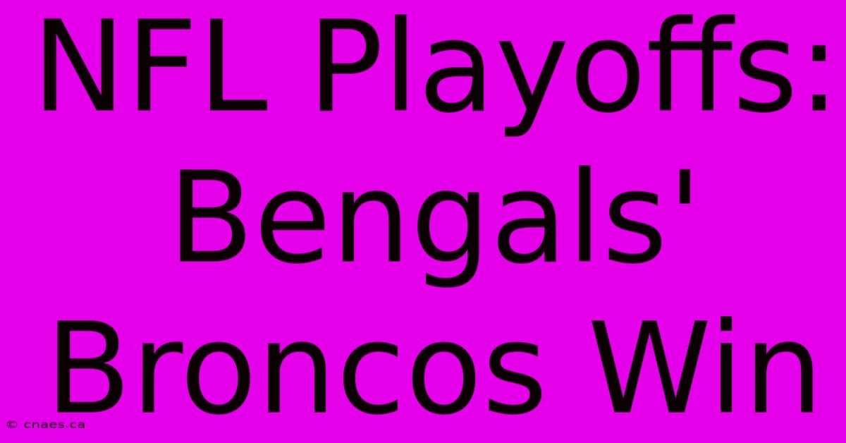 NFL Playoffs: Bengals' Broncos Win