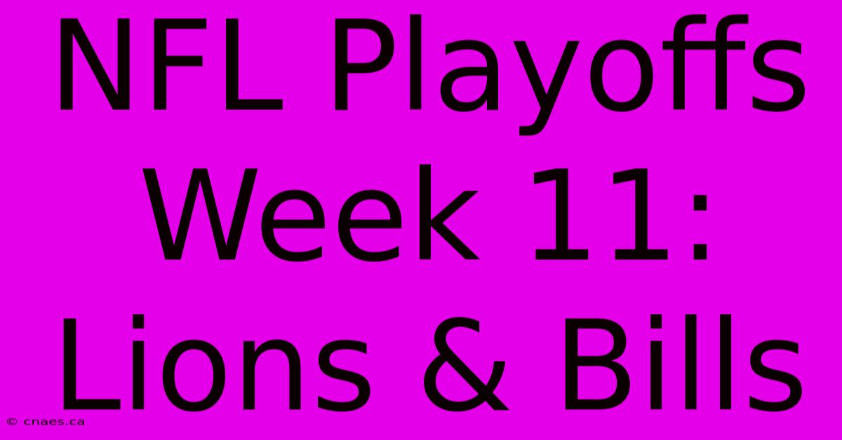 NFL Playoffs Week 11: Lions & Bills