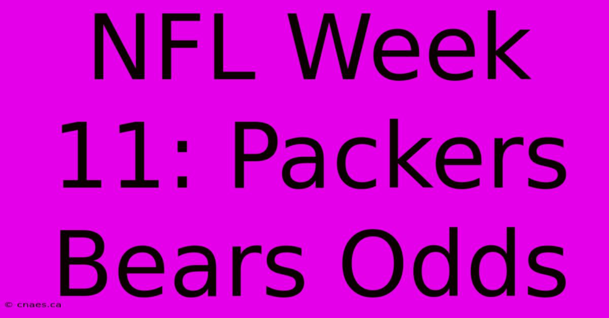 NFL Week 11: Packers Bears Odds