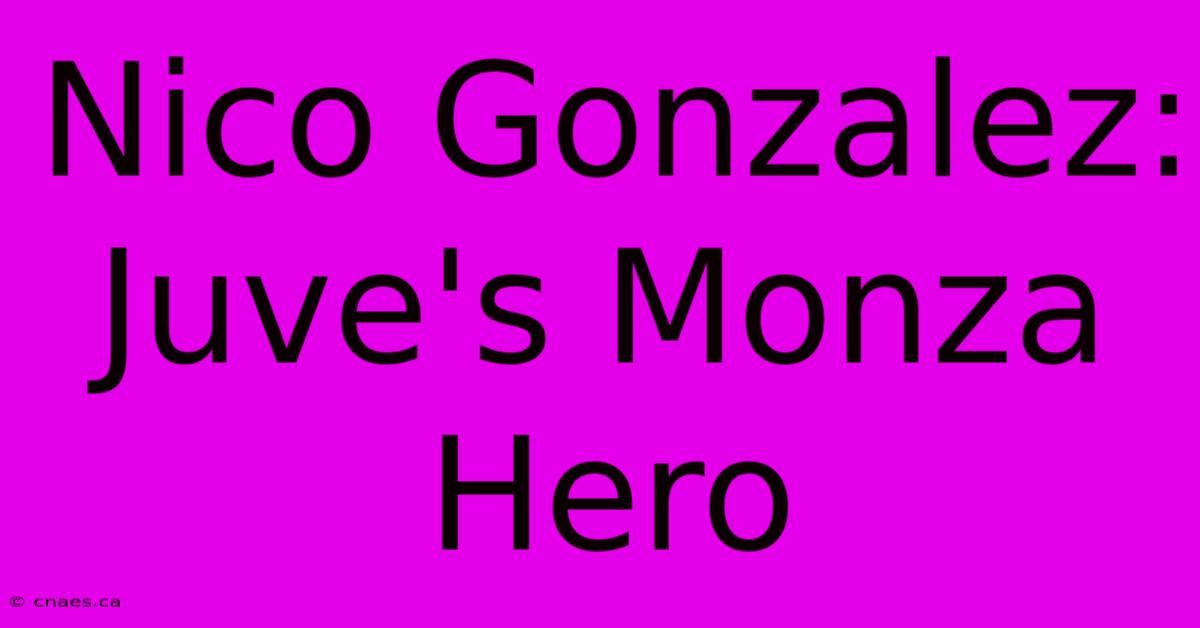 Nico Gonzalez: Juve's Monza Hero