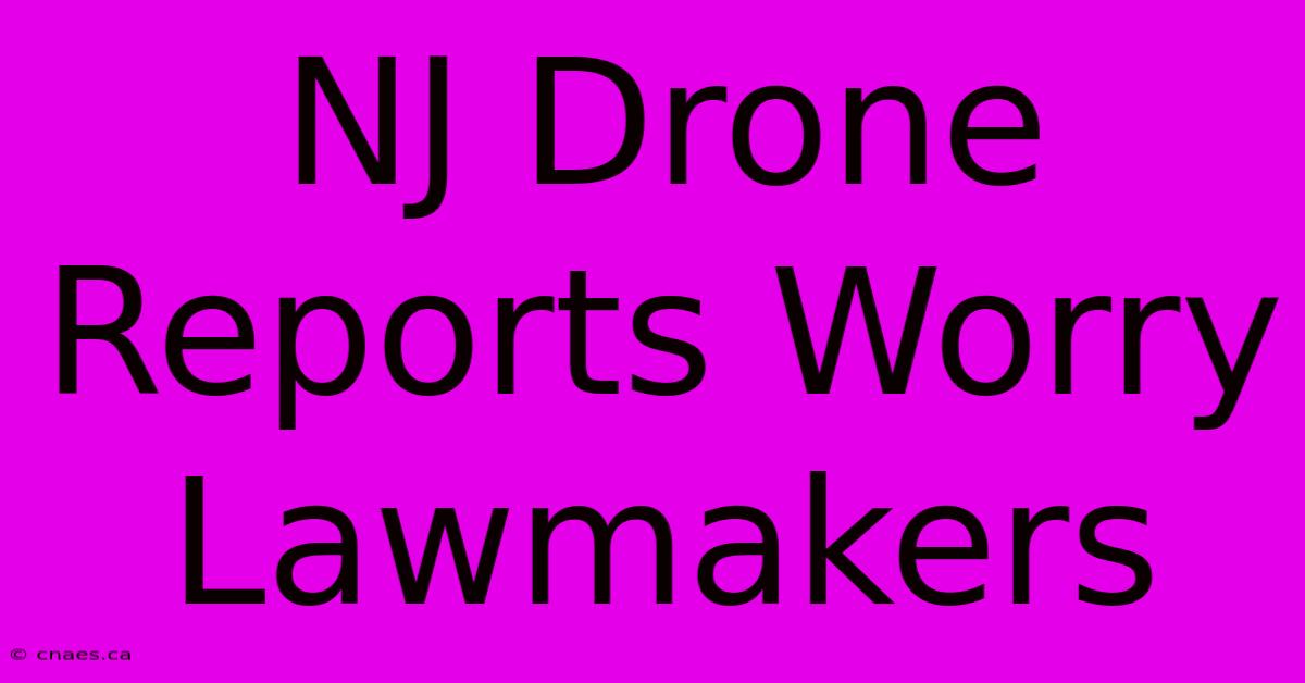 NJ Drone Reports Worry Lawmakers