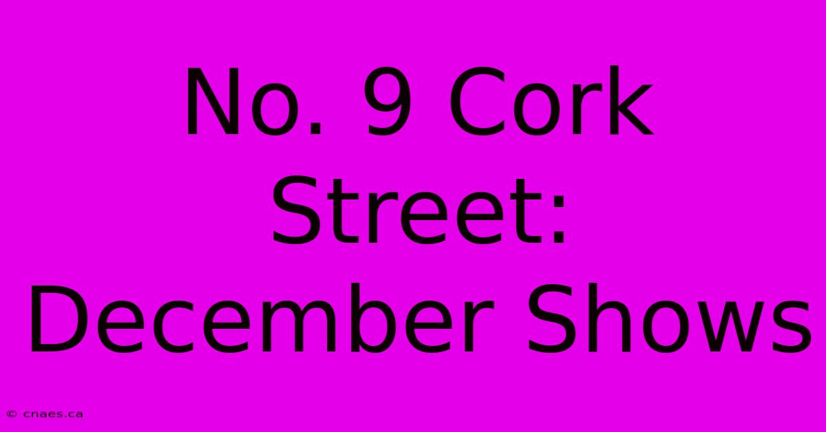 No. 9 Cork Street: December Shows