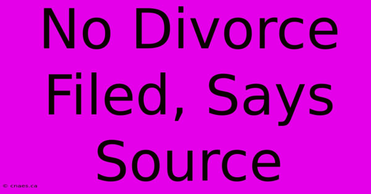 No Divorce Filed, Says Source