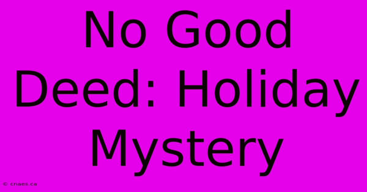 No Good Deed: Holiday Mystery