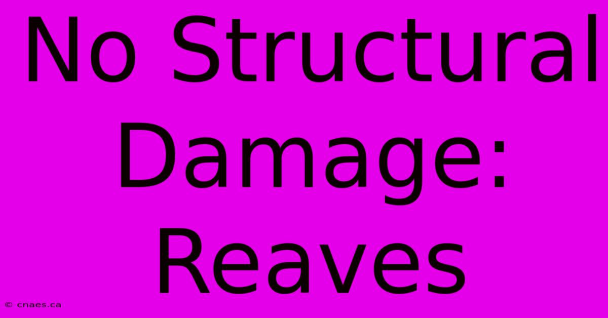 No Structural Damage: Reaves