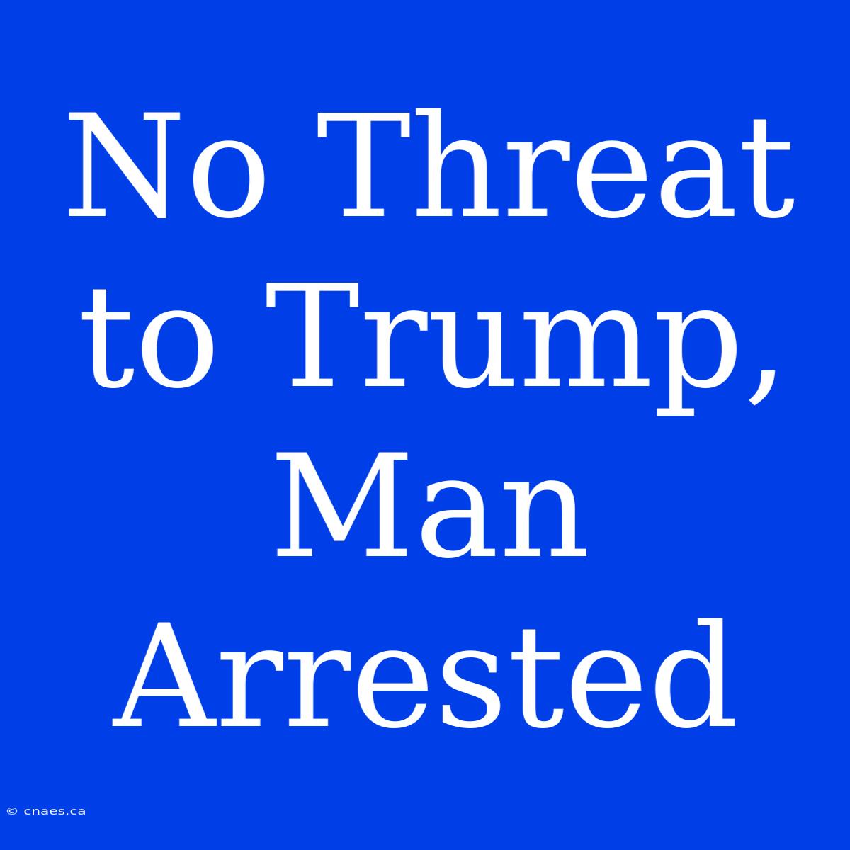 No Threat To Trump, Man Arrested