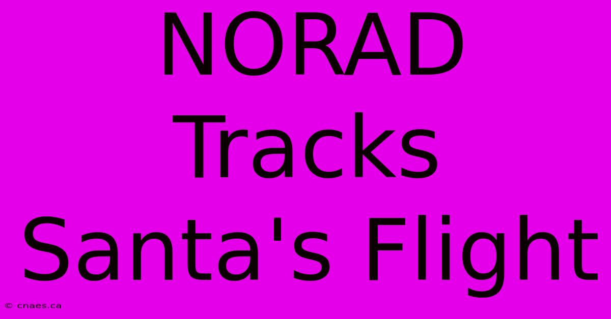 NORAD Tracks Santa's Flight