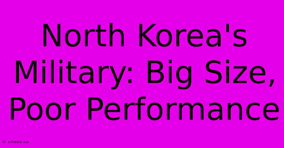 North Korea's Military: Big Size, Poor Performance