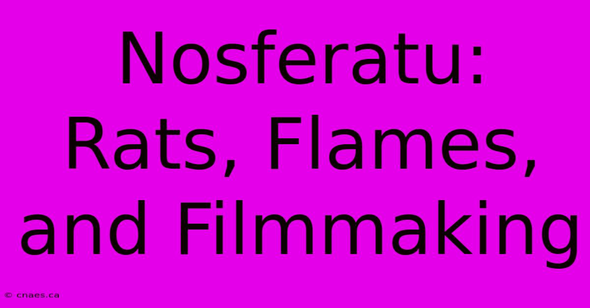 Nosferatu: Rats, Flames, And Filmmaking