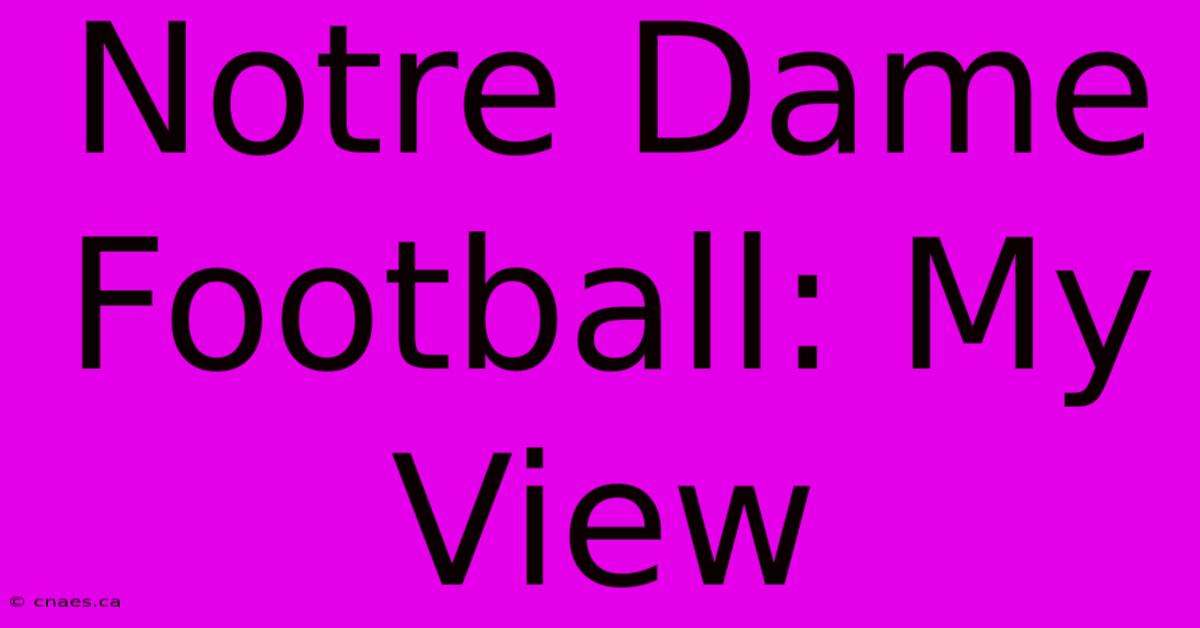 Notre Dame Football: My View