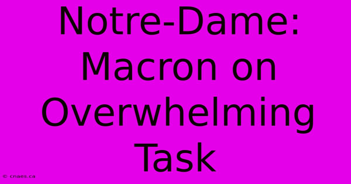 Notre-Dame: Macron On Overwhelming Task