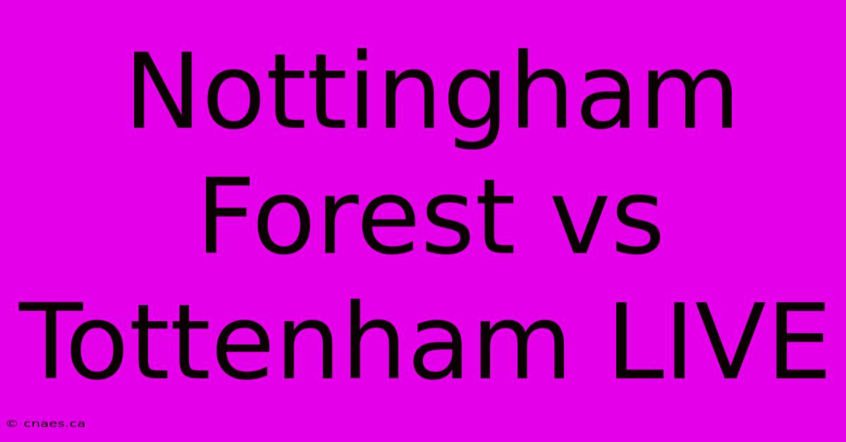 Nottingham Forest Vs Tottenham LIVE