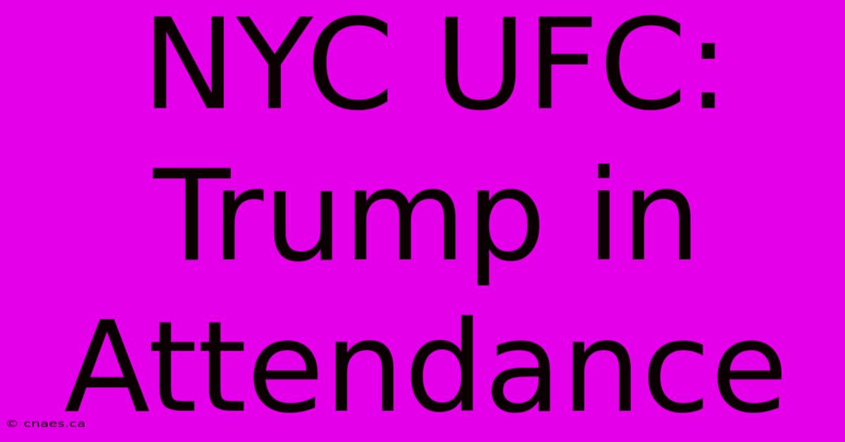 NYC UFC: Trump In Attendance