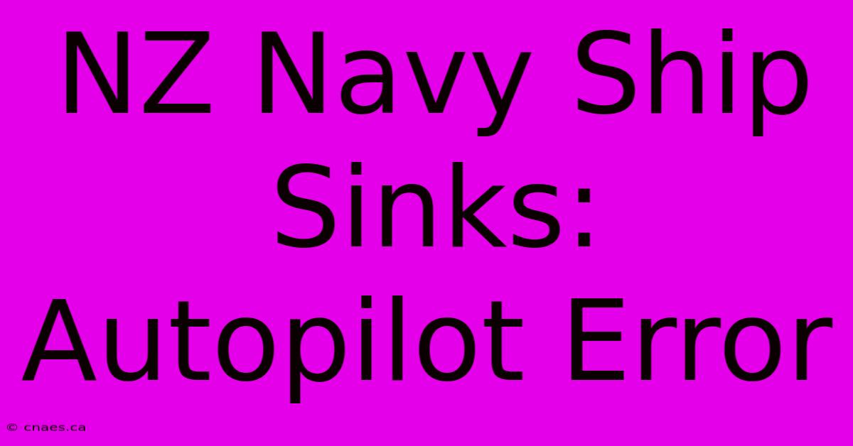 NZ Navy Ship Sinks: Autopilot Error