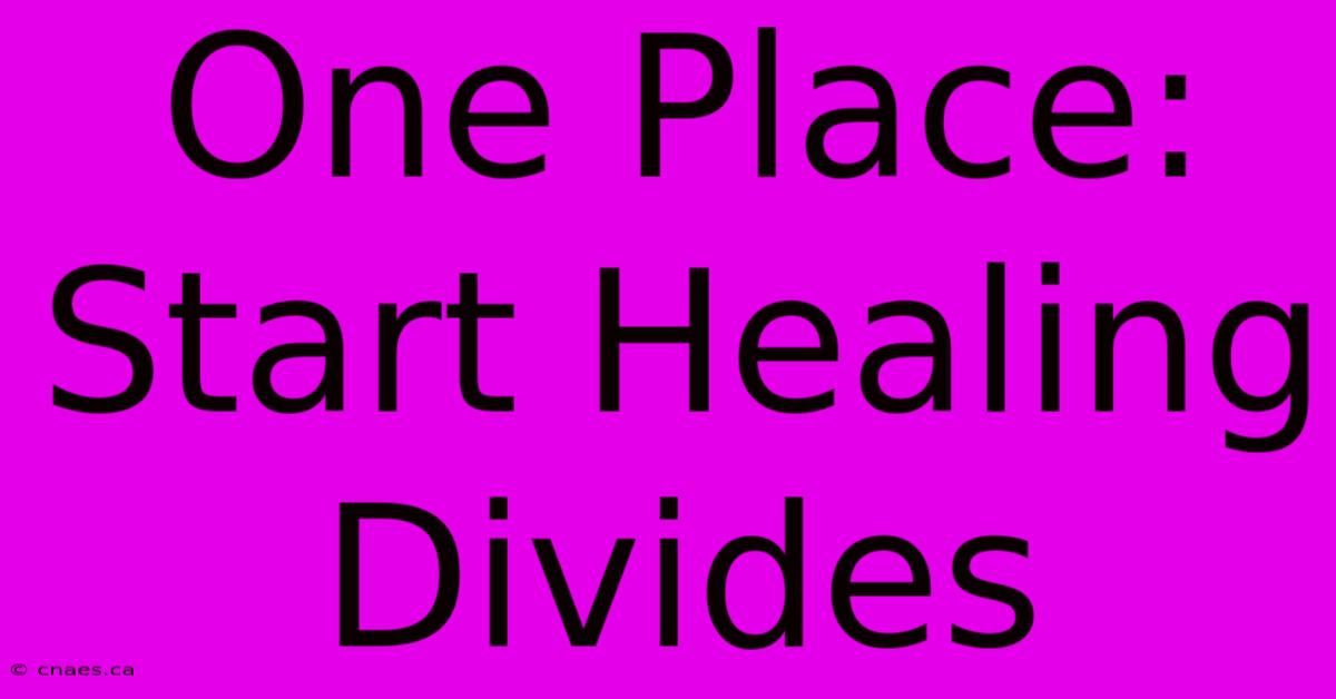 One Place: Start Healing Divides