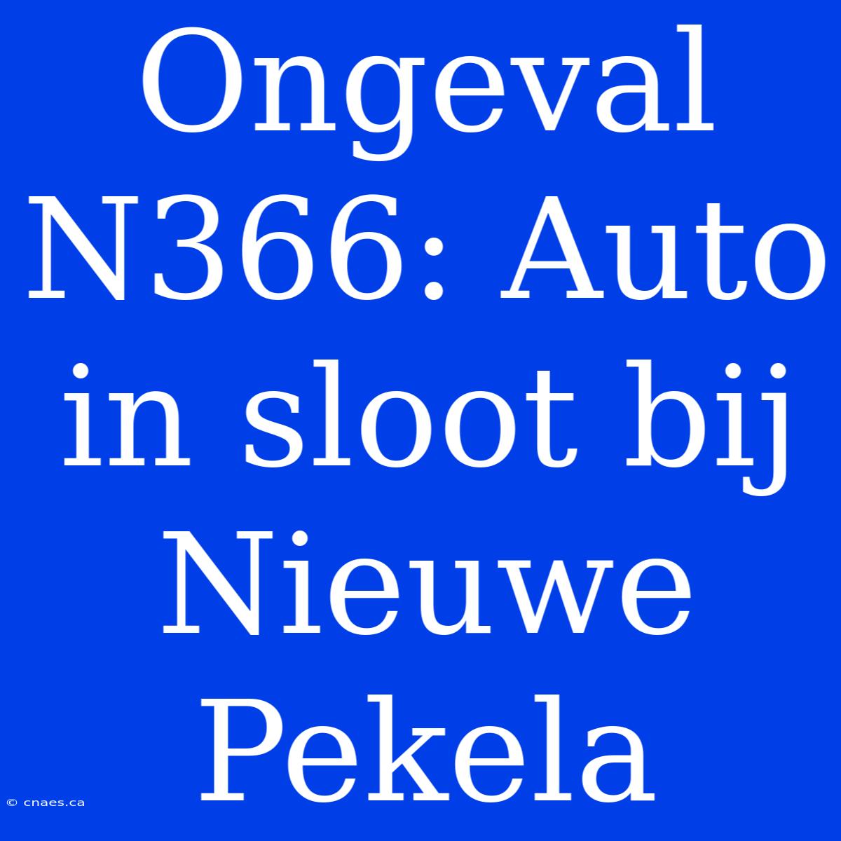 Ongeval N366: Auto In Sloot Bij Nieuwe Pekela