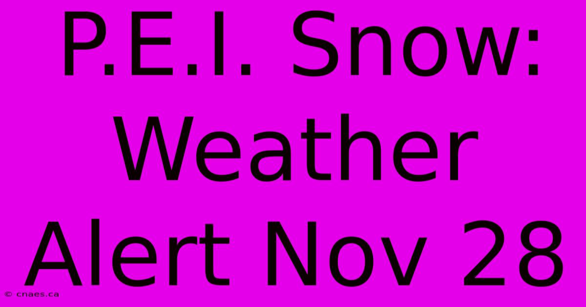 P.E.I. Snow: Weather Alert Nov 28