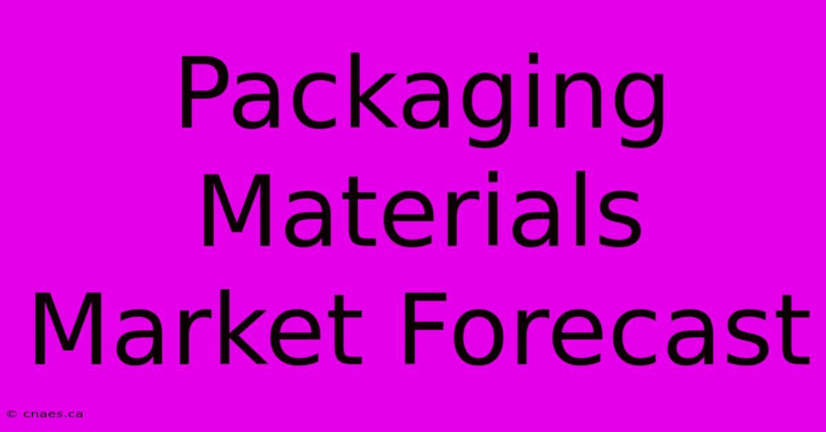 Packaging Materials Market Forecast