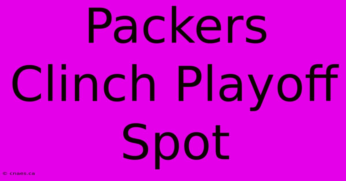 Packers Clinch Playoff Spot