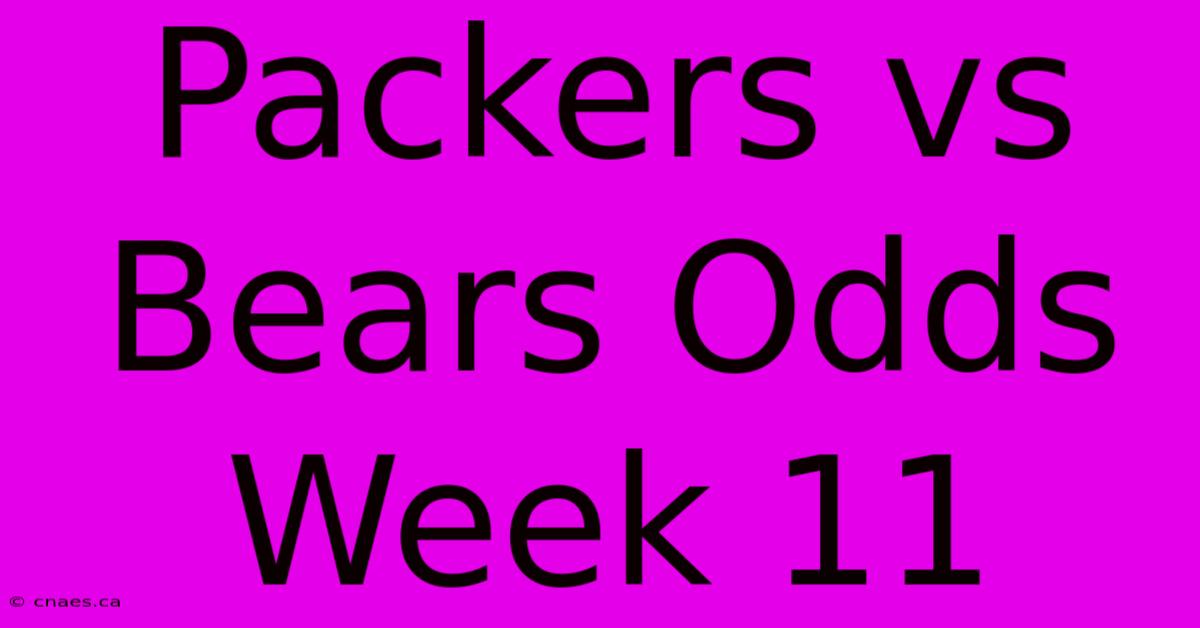 Packers Vs Bears Odds Week 11