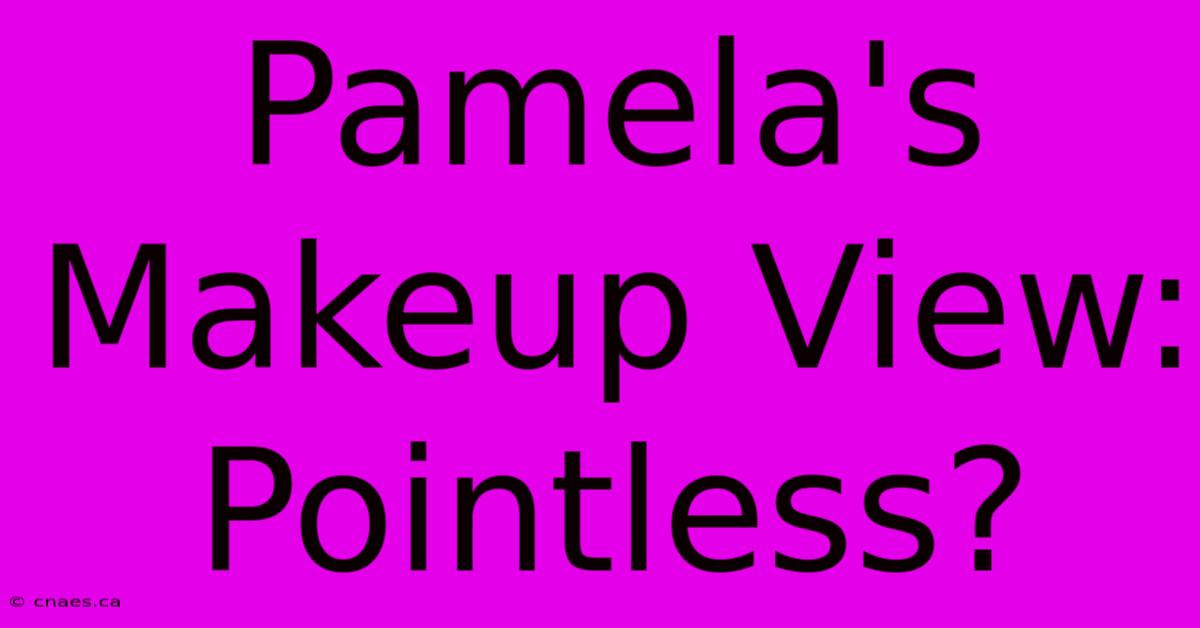 Pamela's Makeup View: Pointless?