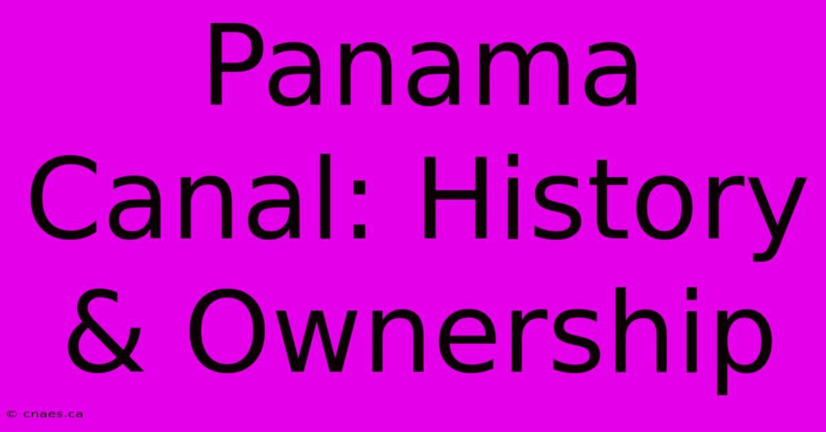 Panama Canal: History & Ownership