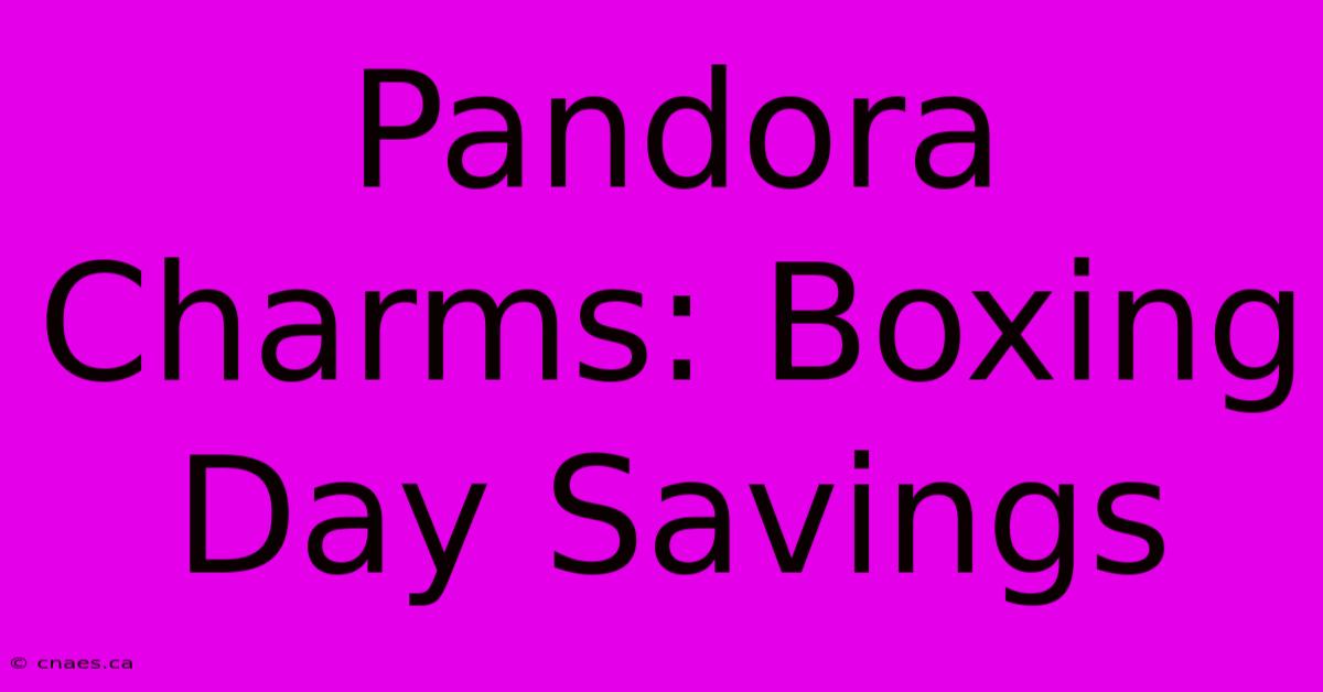 Pandora Charms: Boxing Day Savings