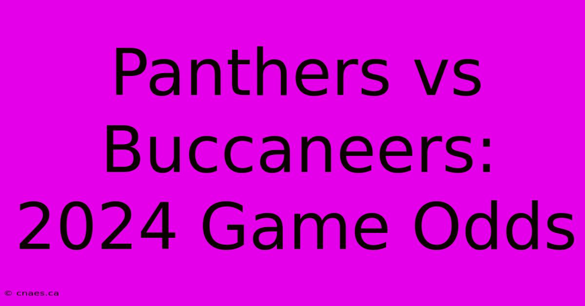 Panthers Vs Buccaneers: 2024 Game Odds